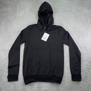 Fabletics Sweater Womens Medium Black Mesh Megan Seamless Pullover Hoodie‎ NWT